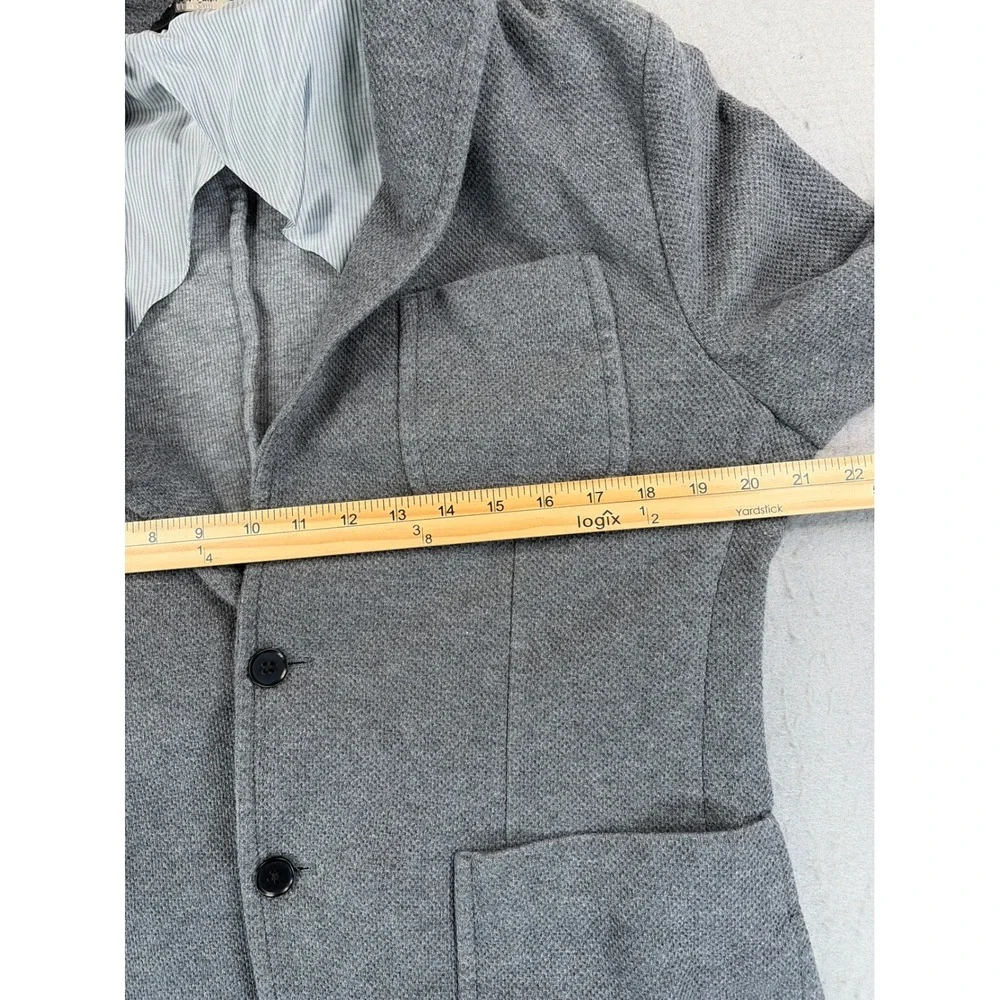 Banana Republic Mens Gray Cotton Knit Blazer Sport Coat 42R 2-Button Jacket